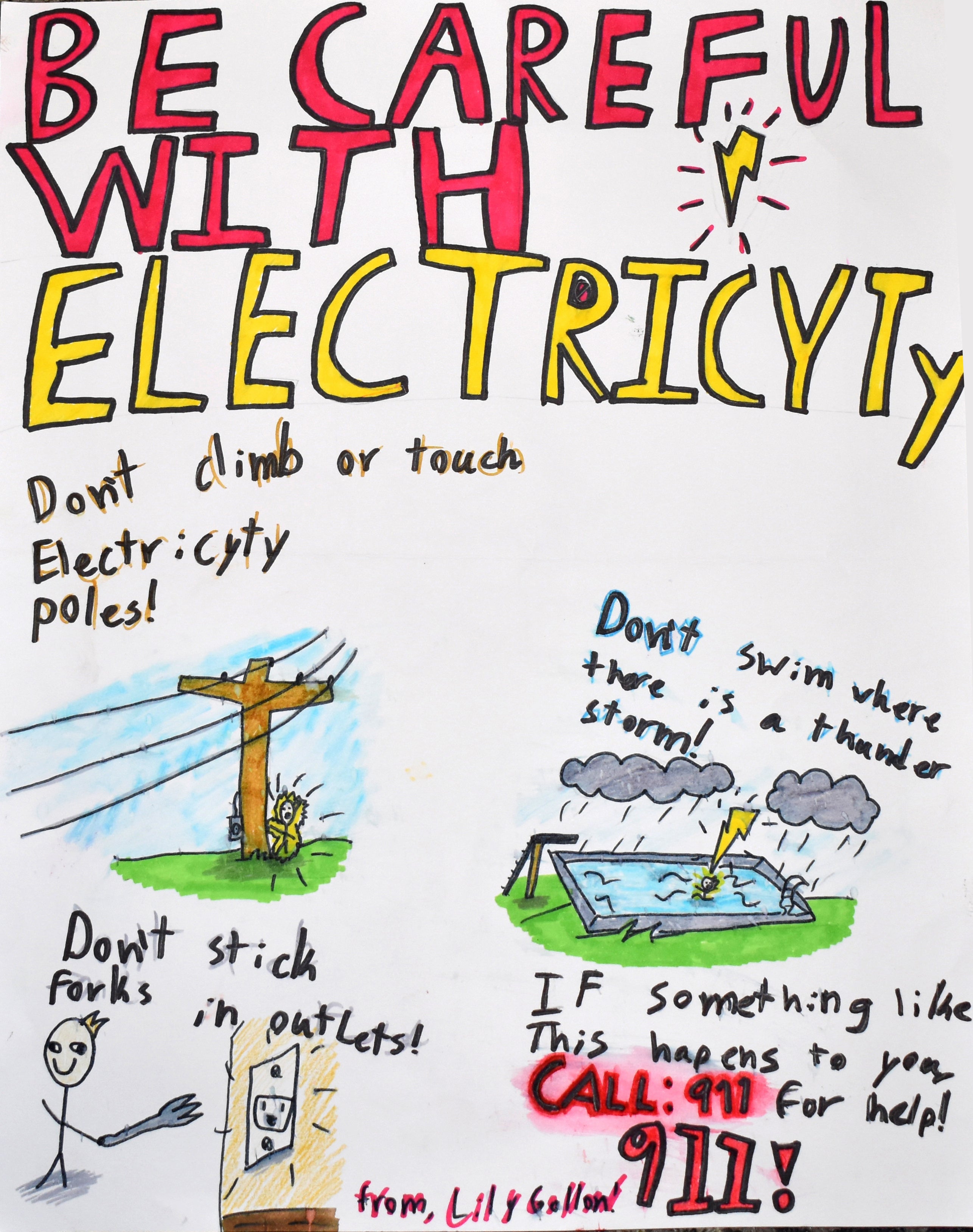 Lily Gollon Wins Electrical Safety Poster Contest Central Wisconsin Electric Cooperative 